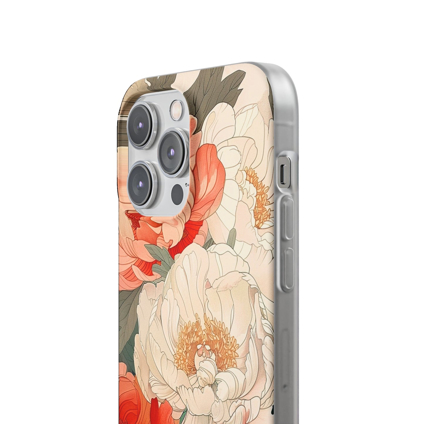 iPhone Flexi Case - Pastel Peony Floral