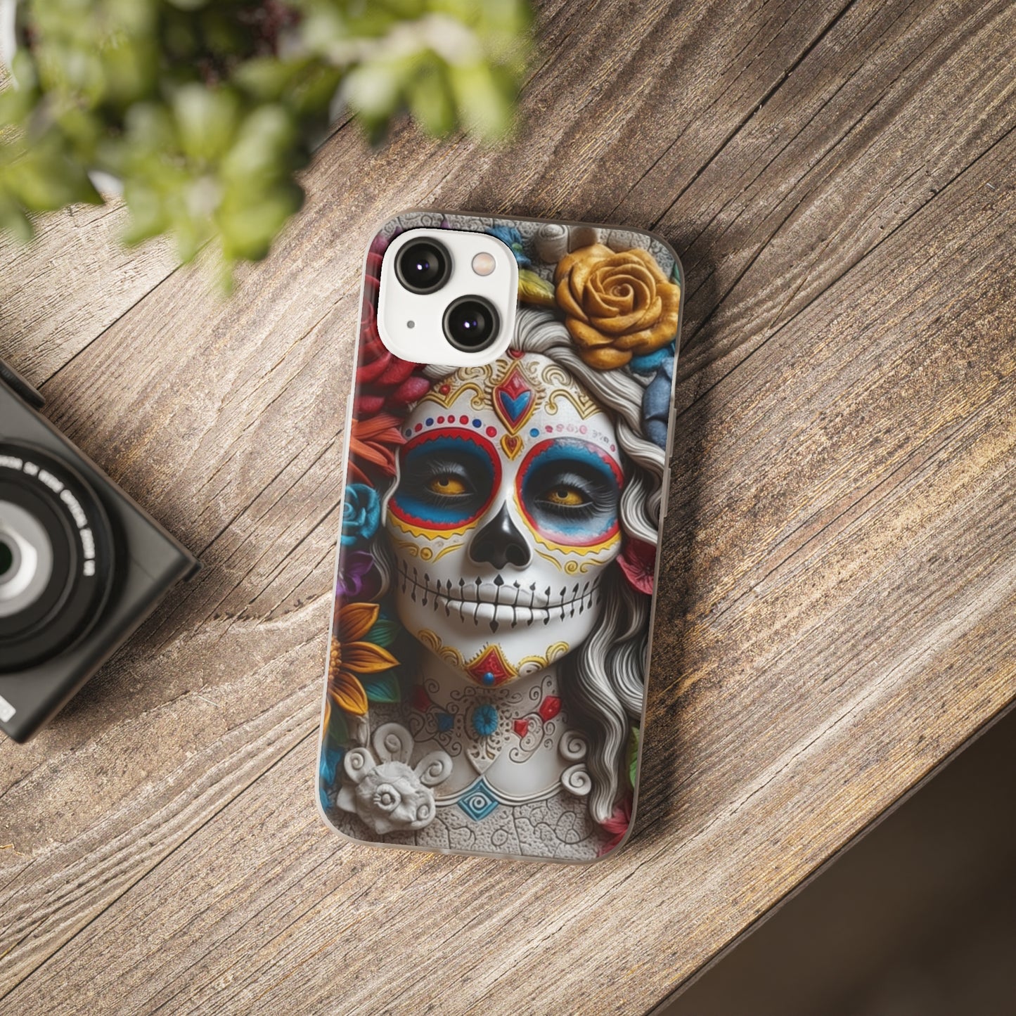 iPhone Flexi Case - Dia De Los Muertos Clay Art