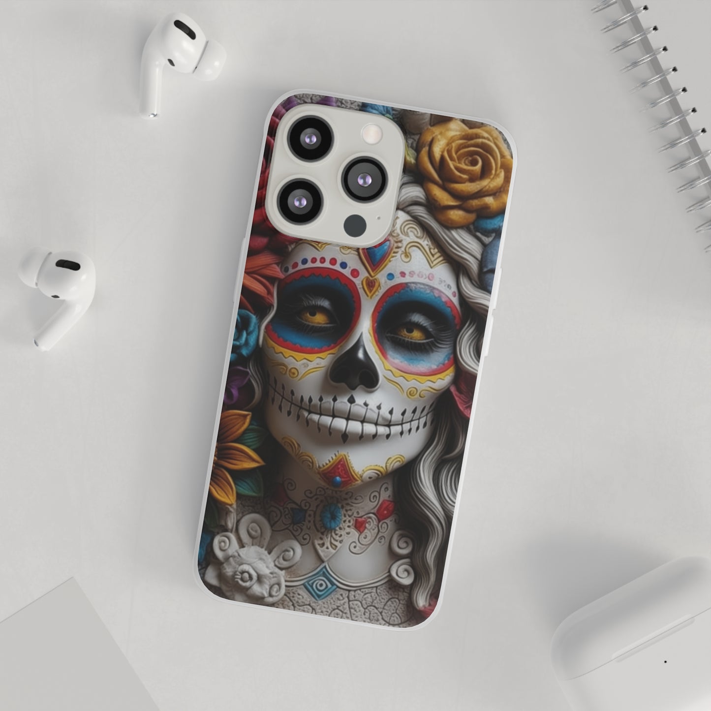 iPhone Flexi Case - Dia De Los Muertos Clay Art