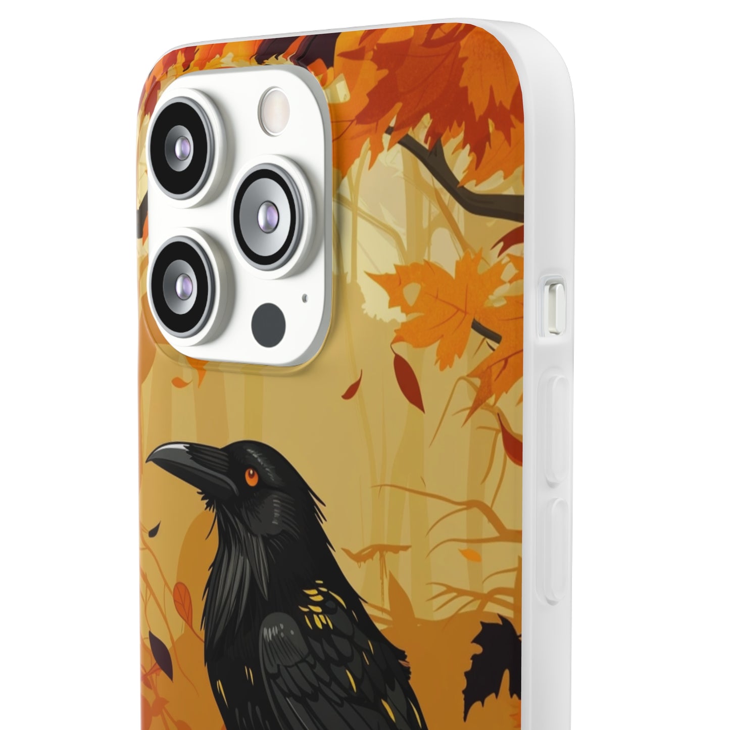 iPhone Flexi Case - Crow Fall Illustration
