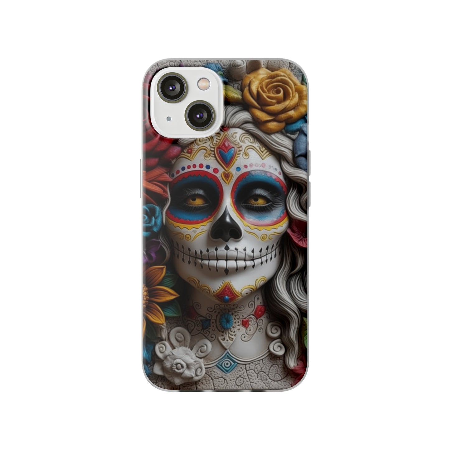 iPhone Flexi Case - Dia De Los Muertos Clay Art