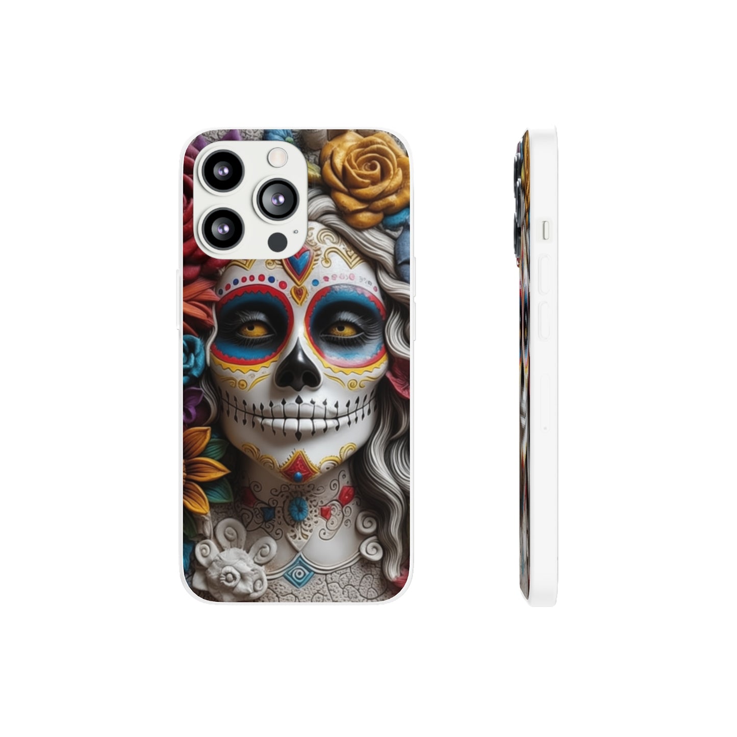 iPhone Flexi Case - Dia De Los Muertos Clay Art