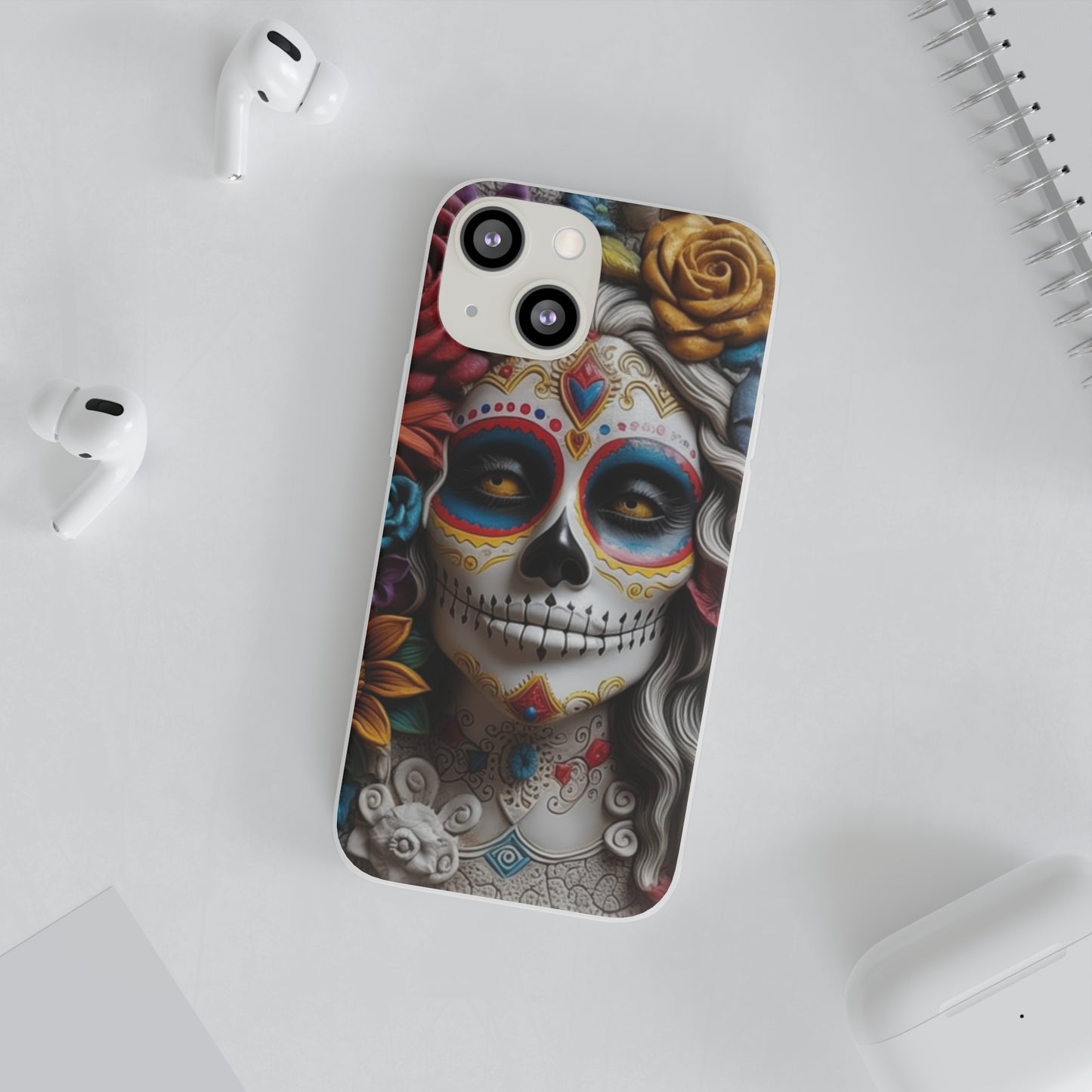 iPhone Flexi Case - Dia De Los Muertos Clay Art