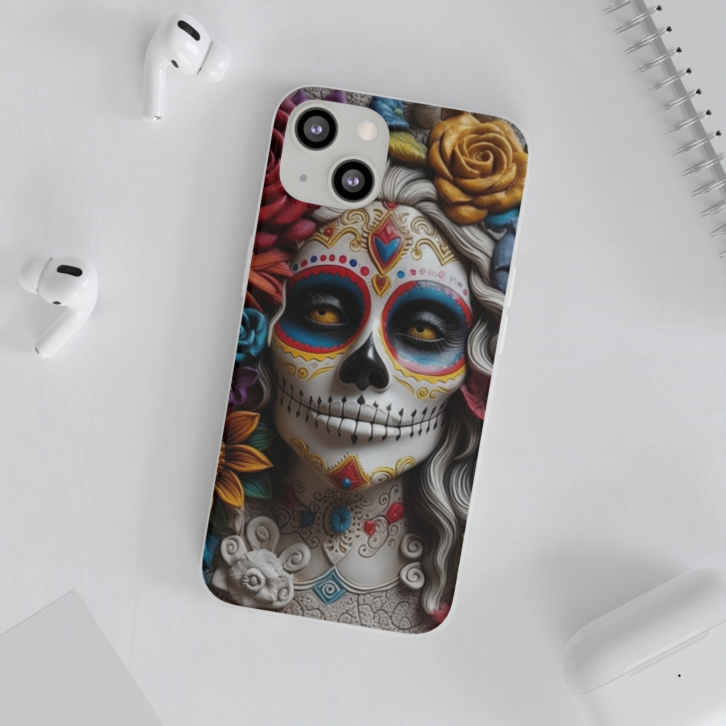 iPhone Flexi Case - Dia De Los Muertos Clay Art