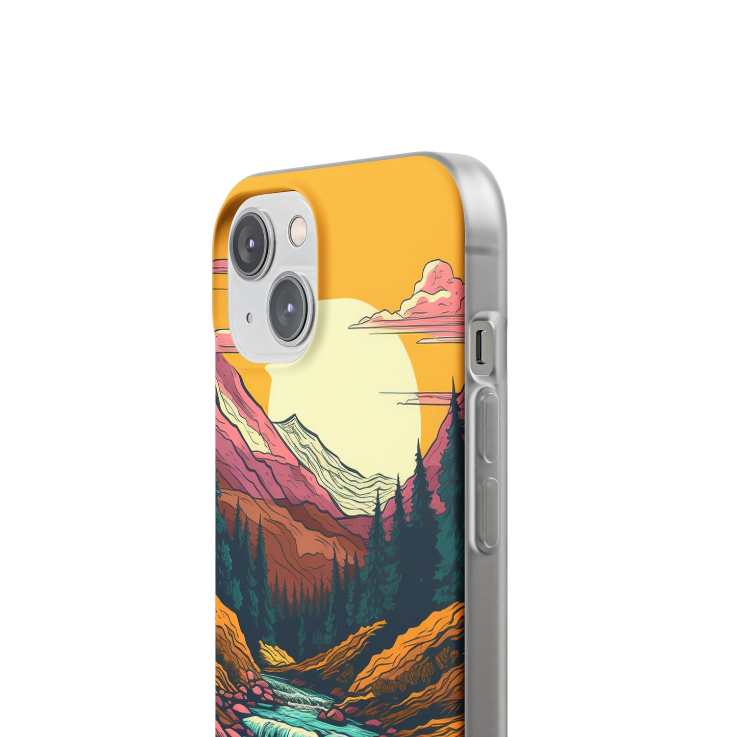 iPhone Flexi Case - Mountain Sunset with River 1