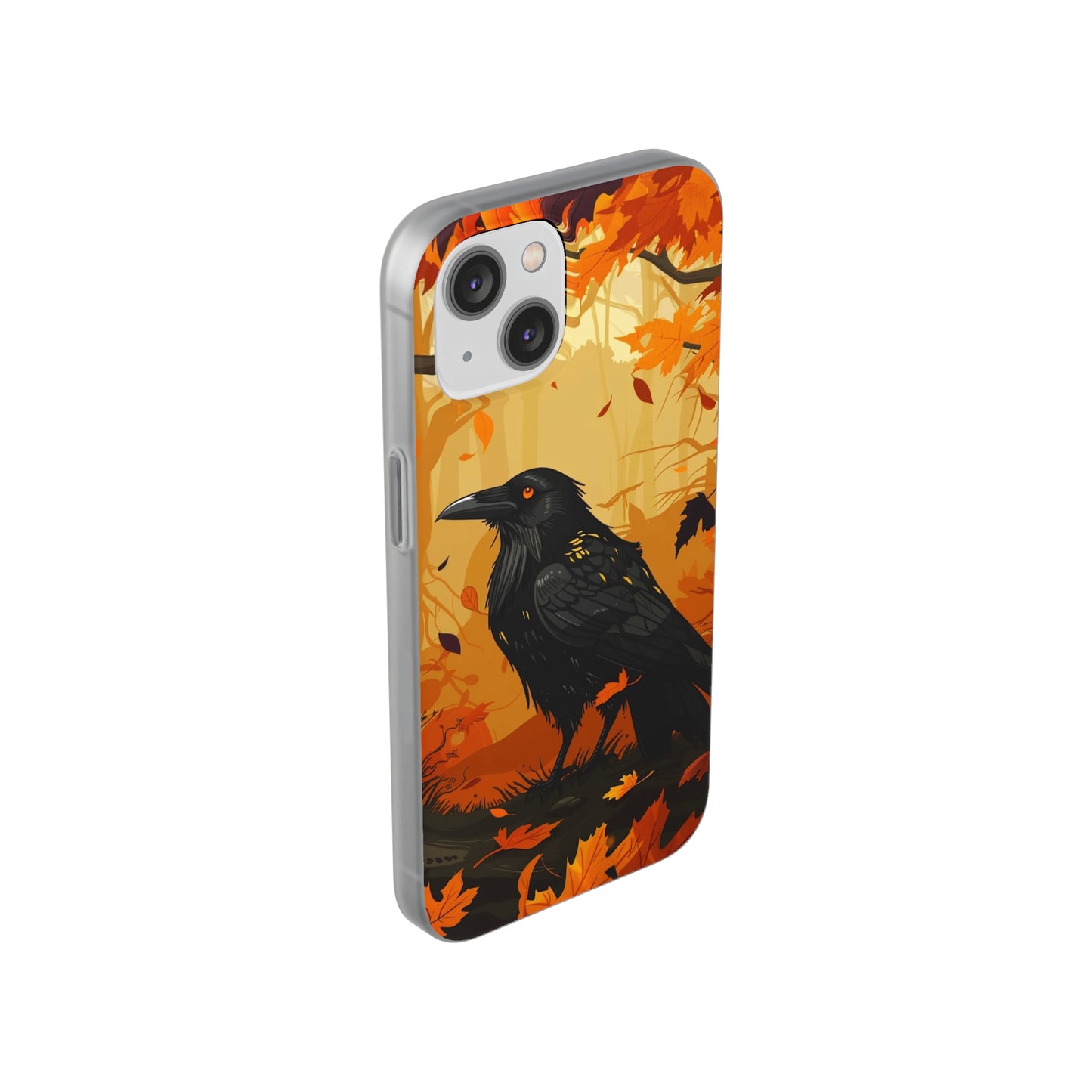 iPhone Flexi Case - Crow Fall Illustration