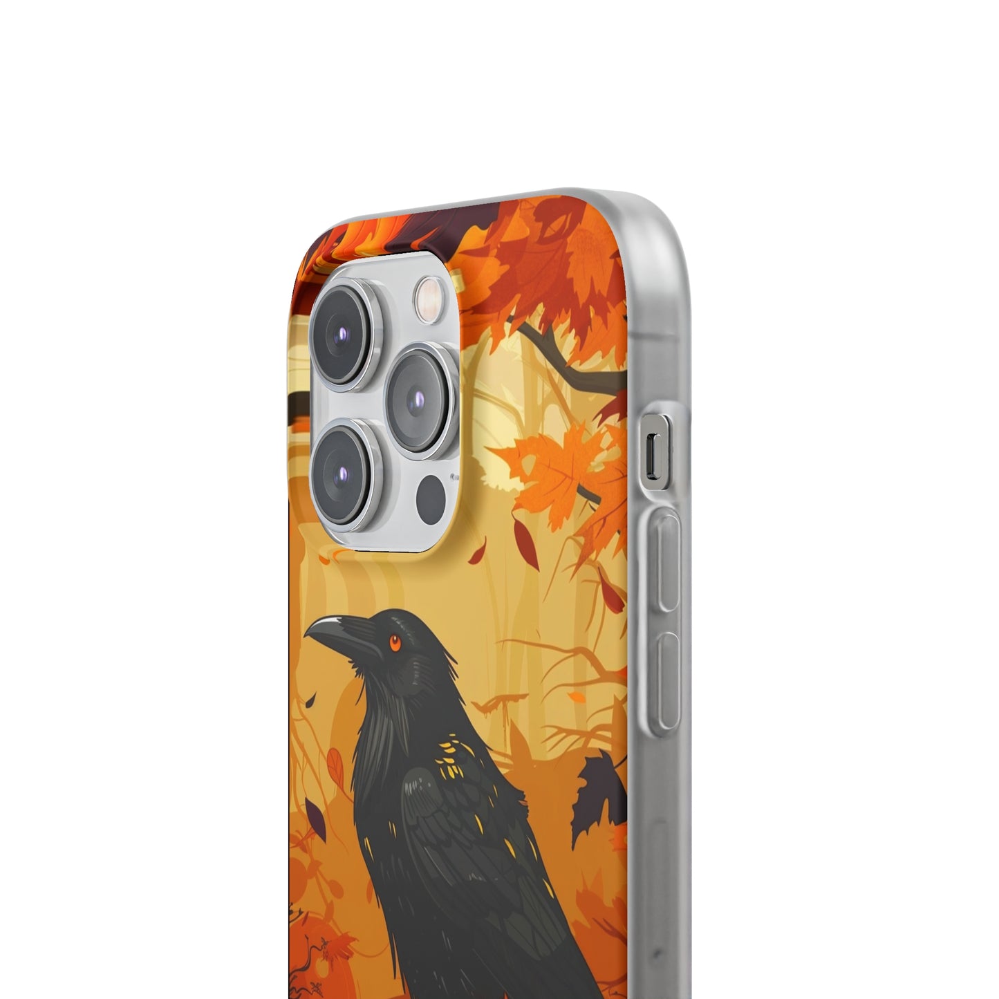 iPhone Flexi Case - Crow Fall Illustration