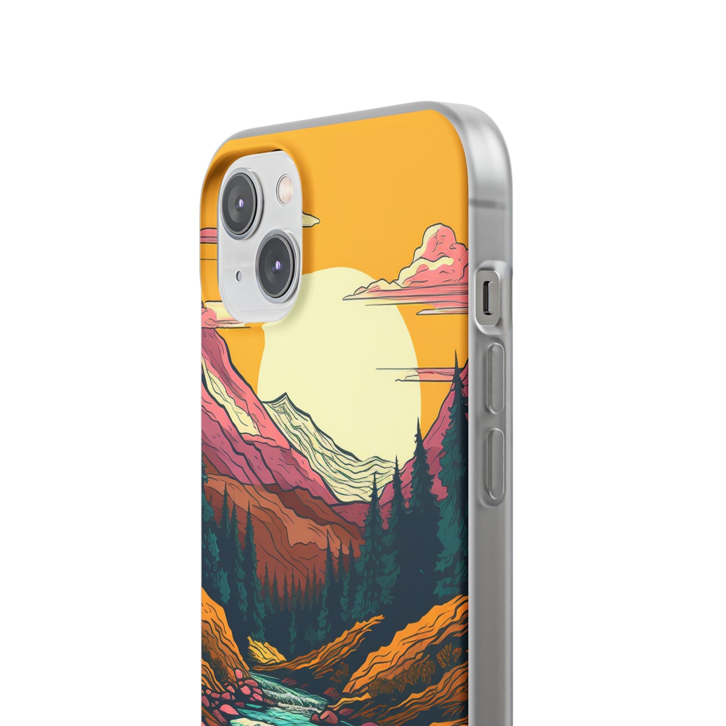 iPhone Flexi Case - Mountain Sunset with River 1