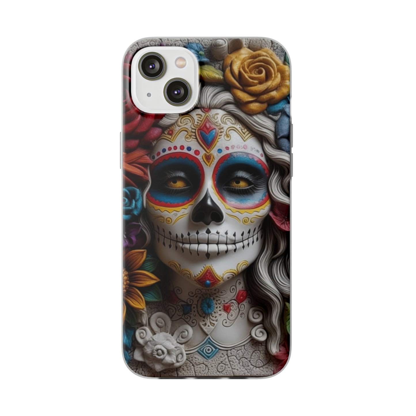 iPhone Flexi Case - Dia De Los Muertos Clay Art
