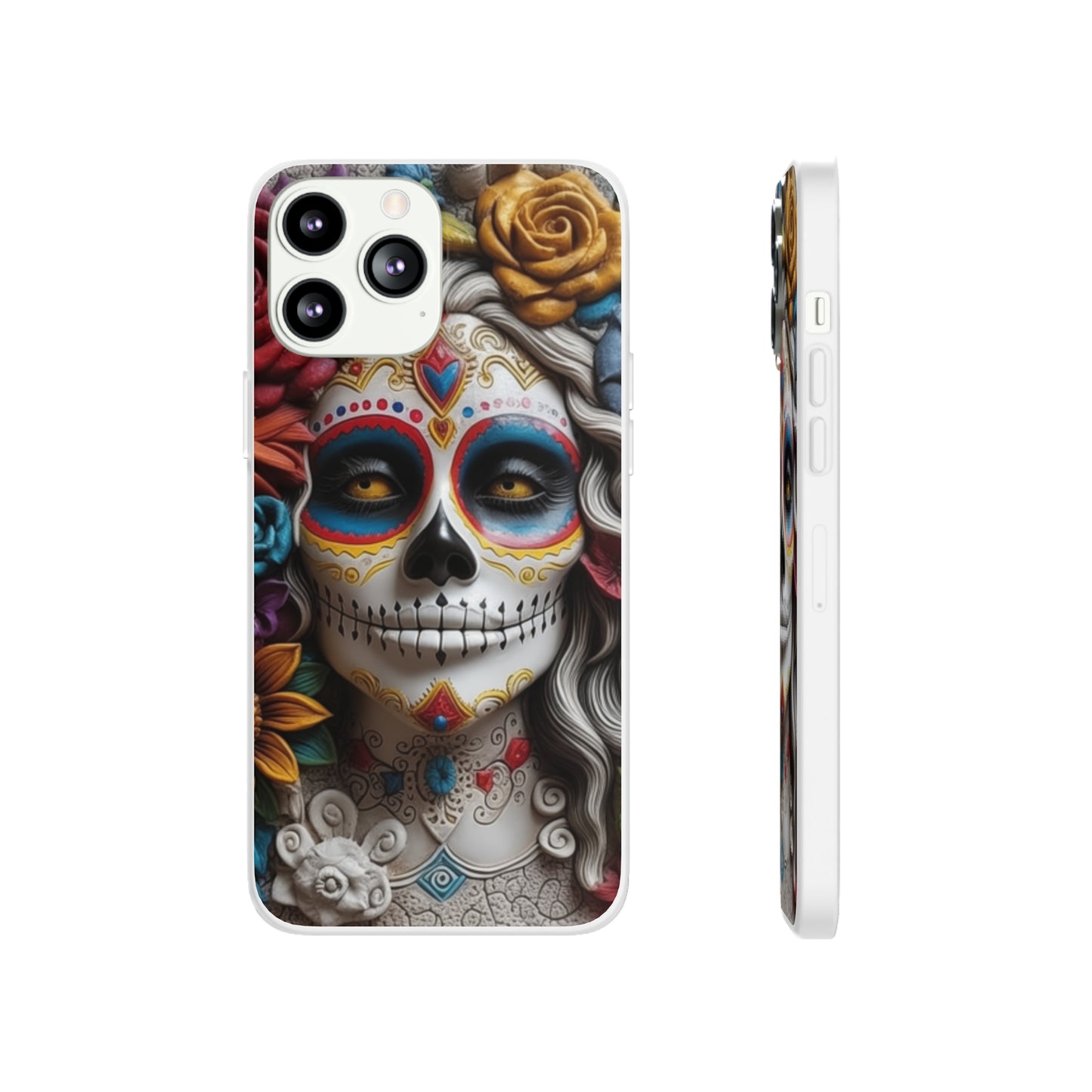 iPhone Flexi Case - Dia De Los Muertos Clay Art