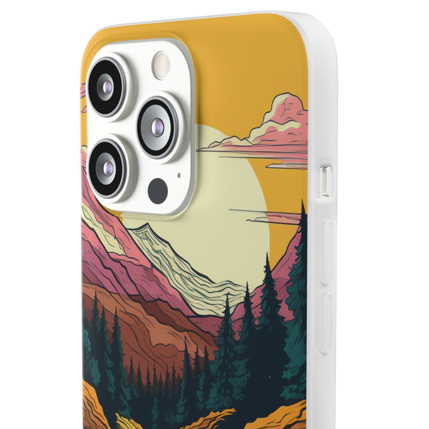 iPhone Flexi Case - Mountain Sunset with River 1