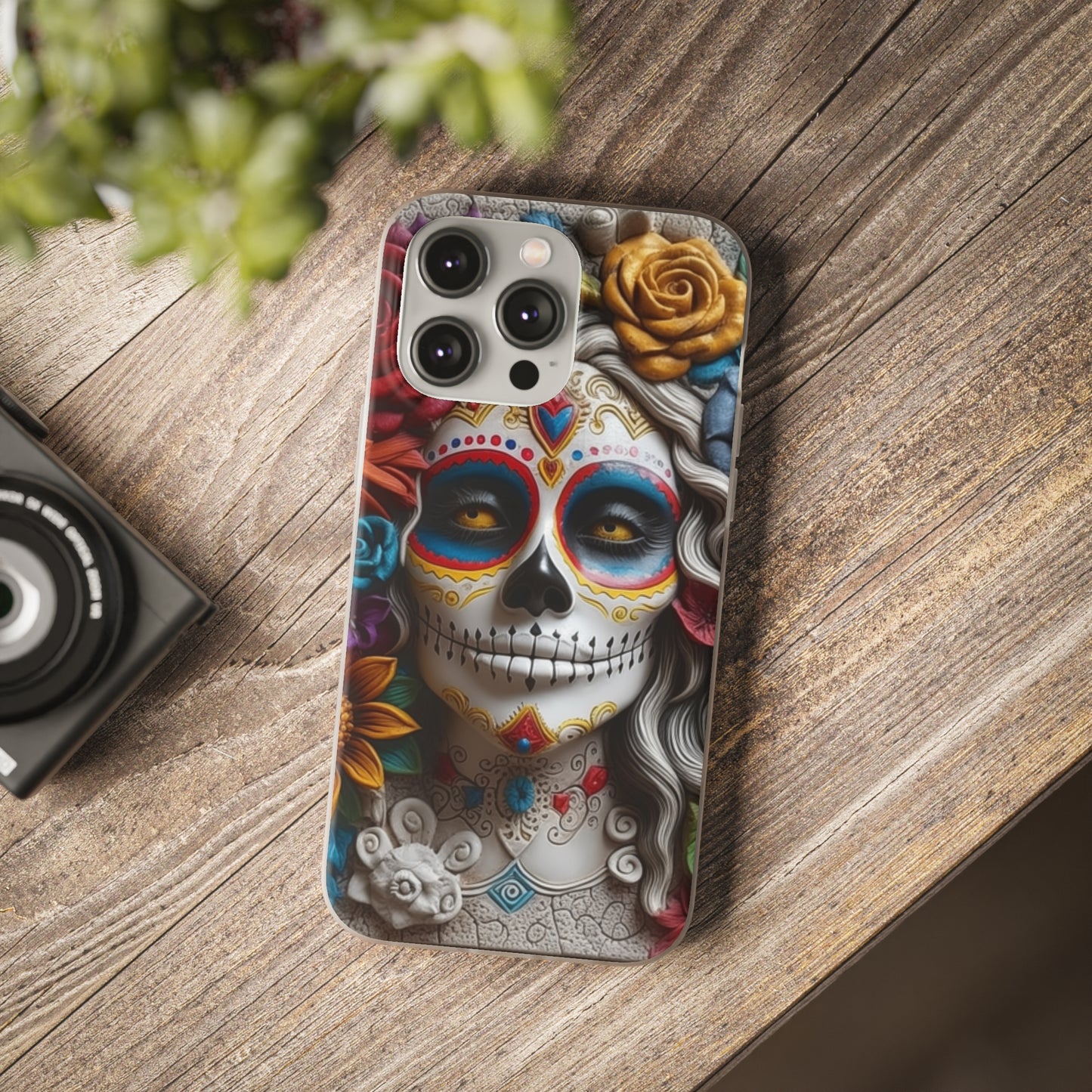 iPhone Flexi Case - Dia De Los Muertos Clay Art