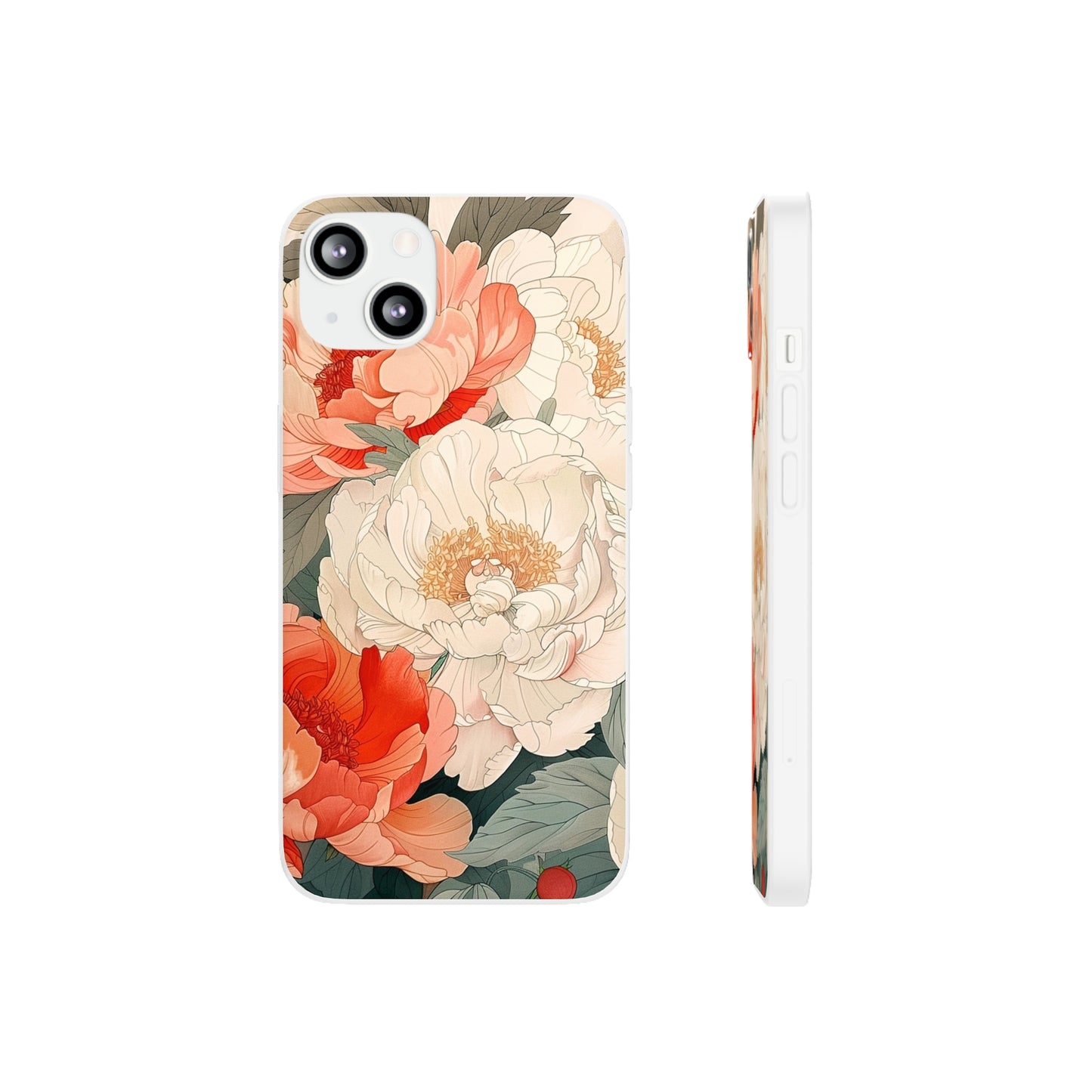 iPhone Flexi Case - Pastel Peony Floral