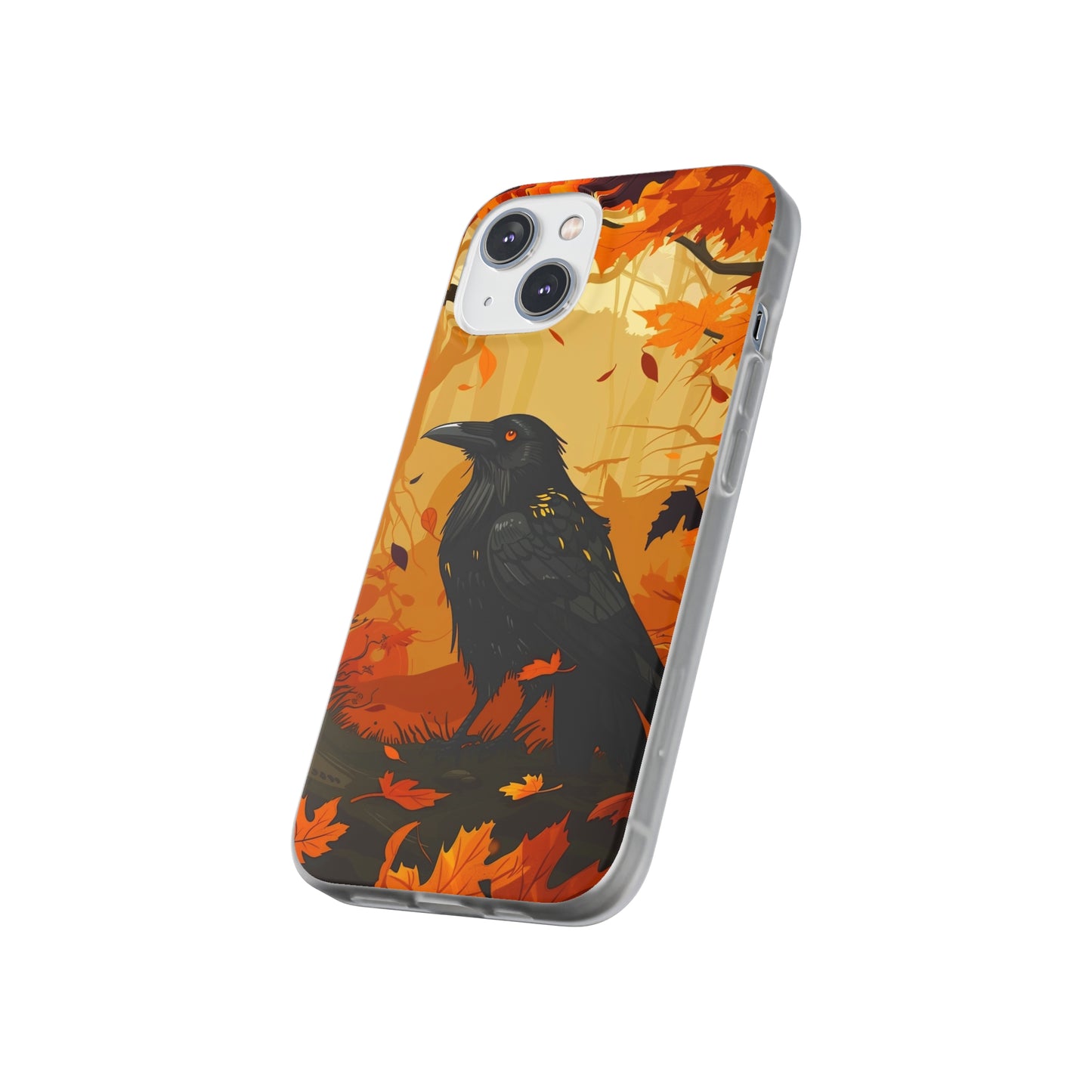 iPhone Flexi Case - Crow Fall Illustration