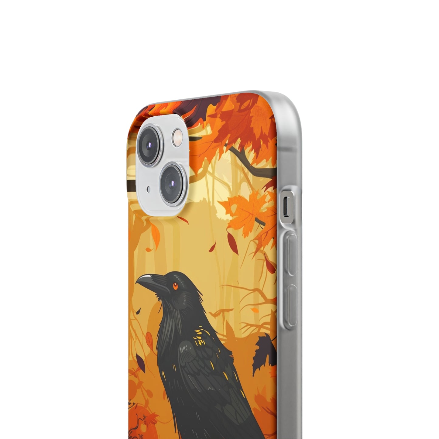 iPhone Flexi Case - Crow Fall Illustration