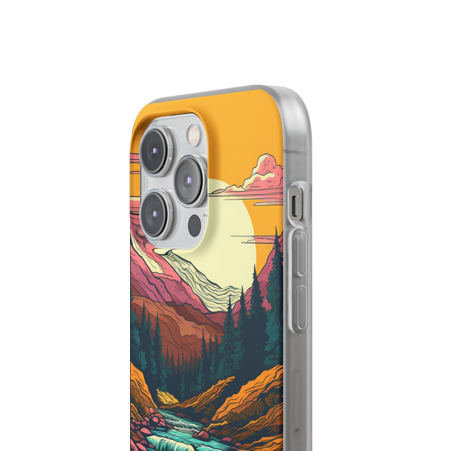 iPhone Flexi Case - Mountain Sunset with River 1