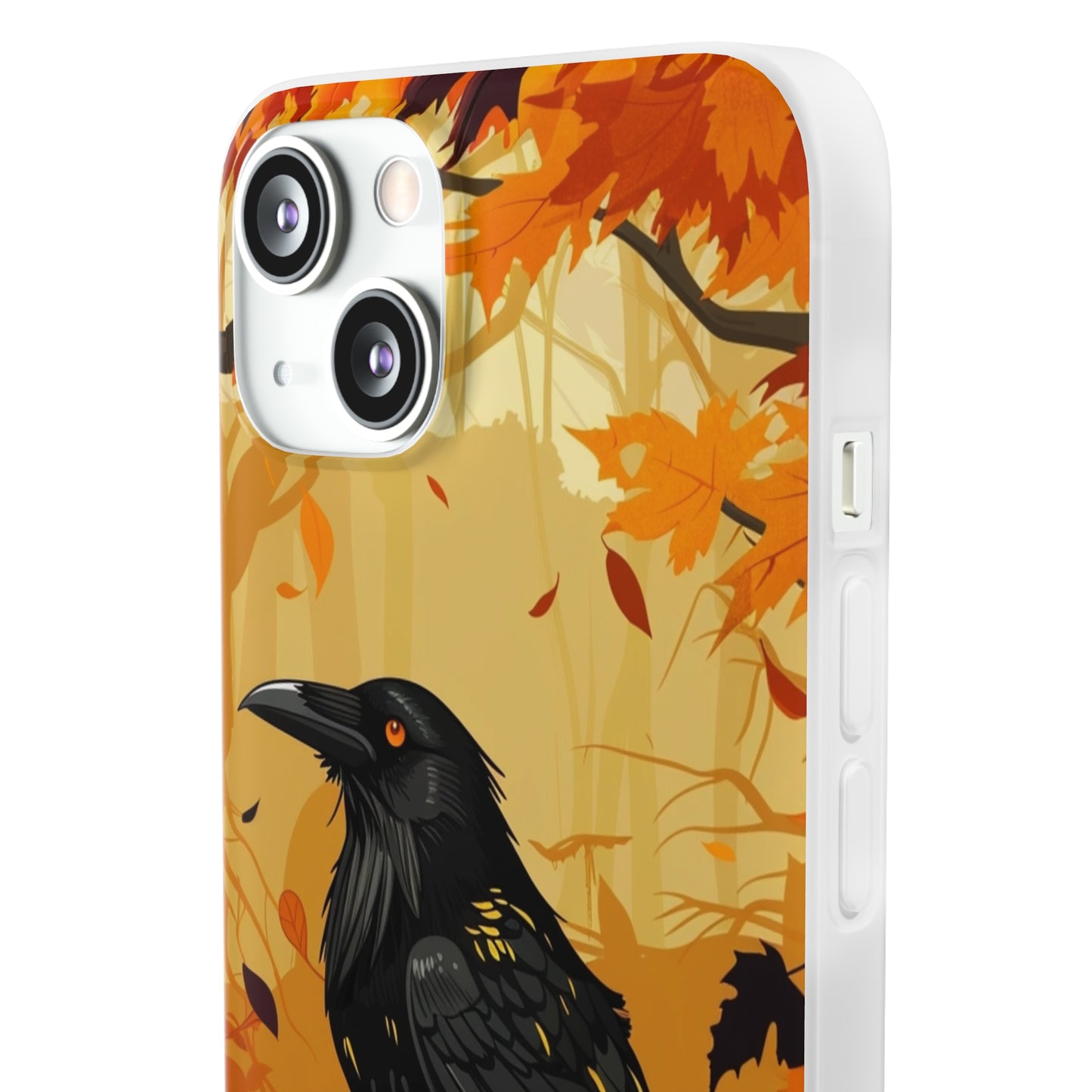 iPhone Flexi Case - Crow Fall Illustration