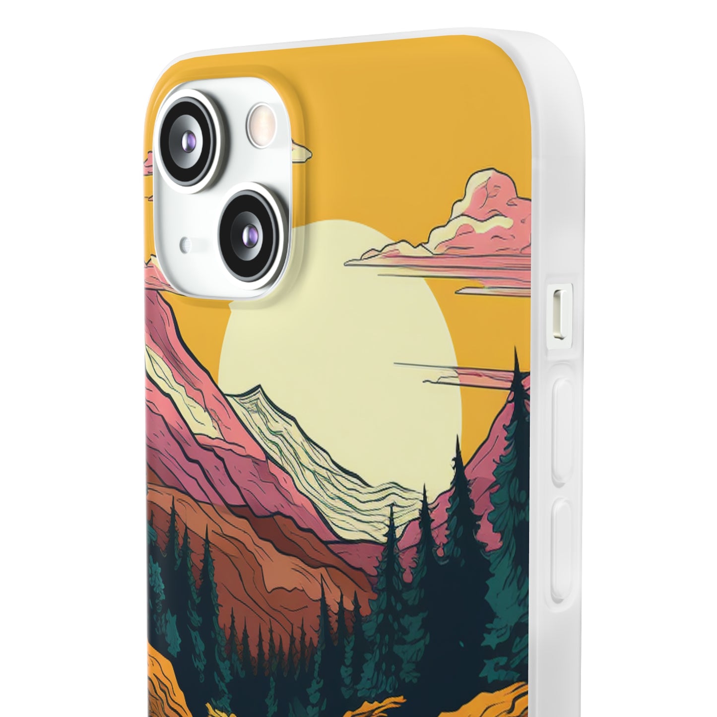 iPhone Flexi Case - Mountain Sunset with River 1