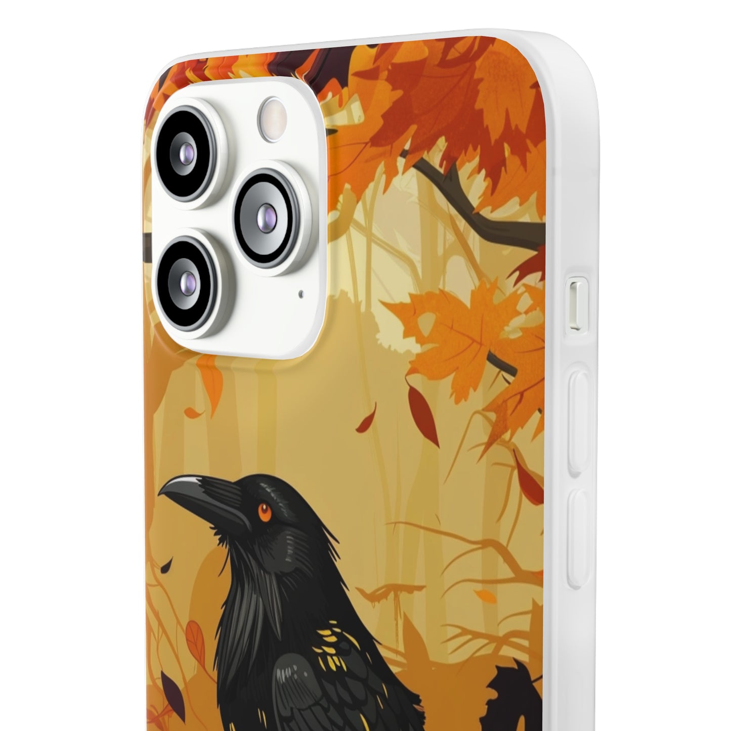 iPhone Flexi Case - Crow Fall Illustration