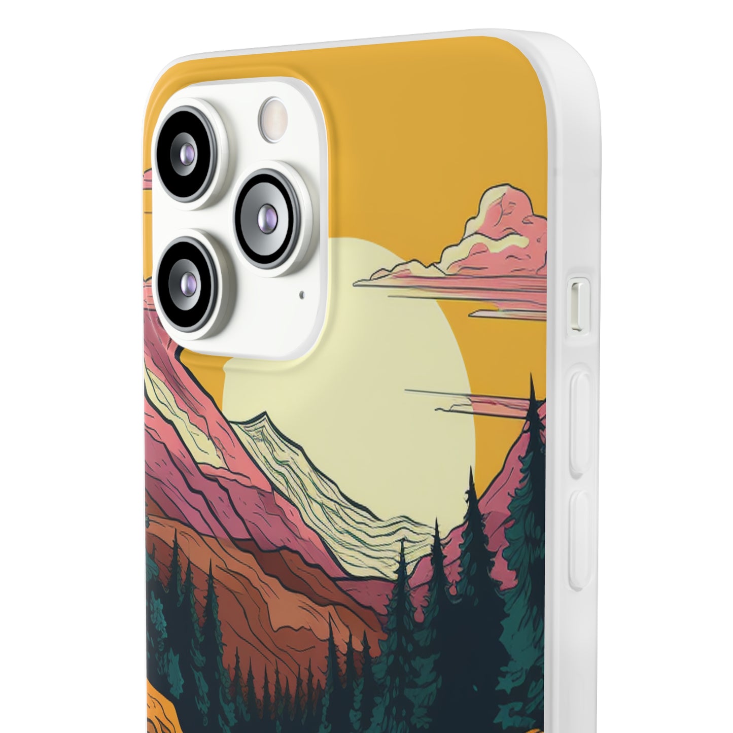 iPhone Flexi Case - Mountain Sunset with River 1