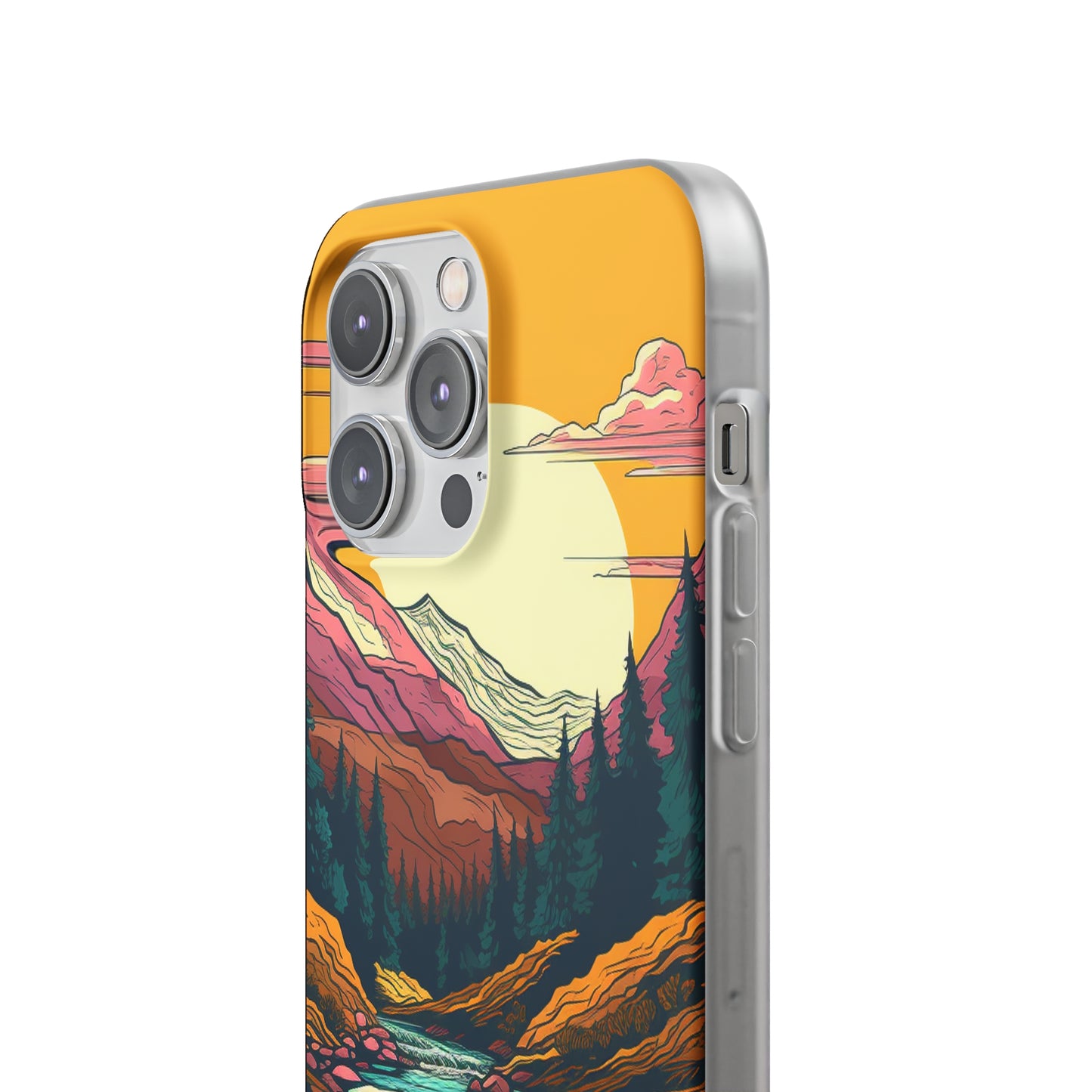 iPhone Flexi Case - Mountain Sunset with River 1