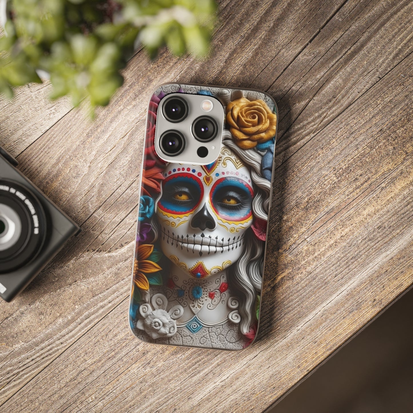 iPhone Flexi Case - Dia De Los Muertos Clay Art