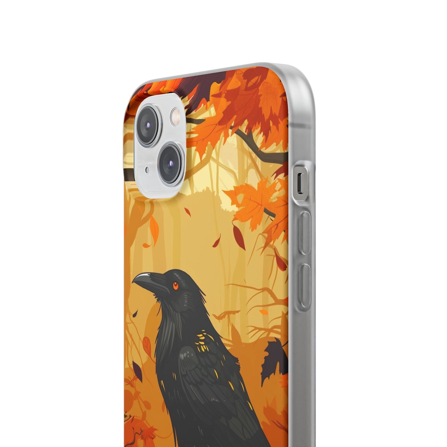 iPhone Flexi Case - Crow Fall Illustration