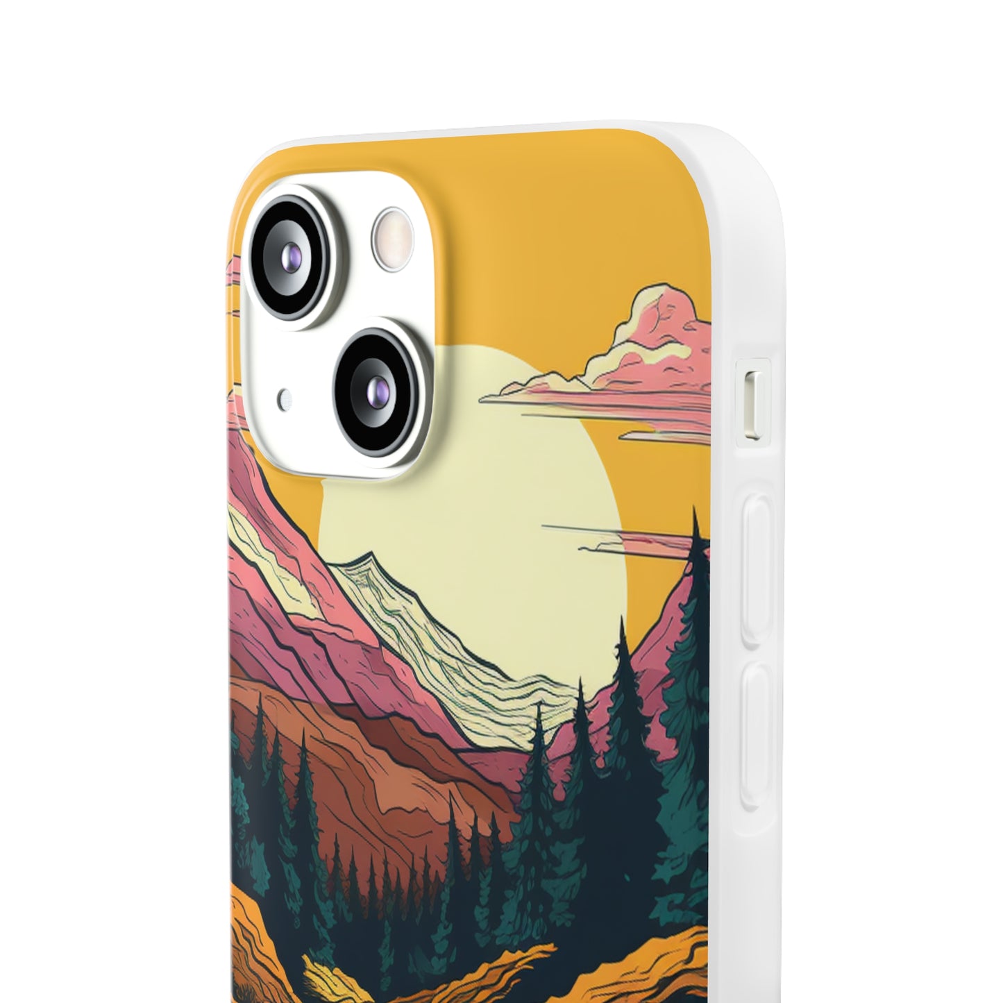 iPhone Flexi Case - Mountain Sunset with River 1