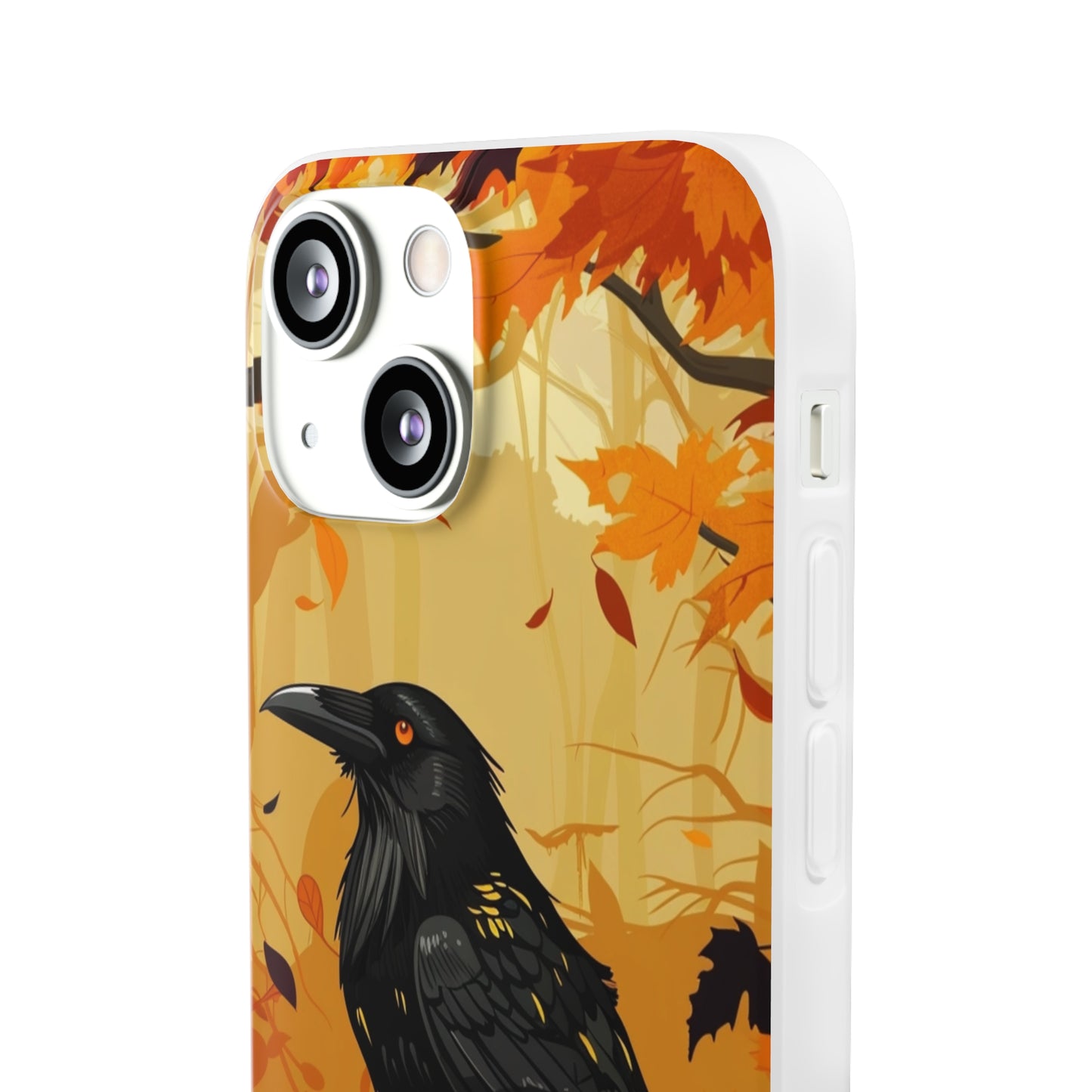 iPhone Flexi Case - Crow Fall Illustration