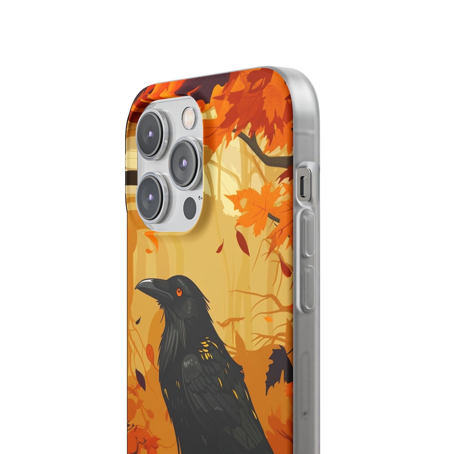 iPhone Flexi Case - Crow Fall Illustration