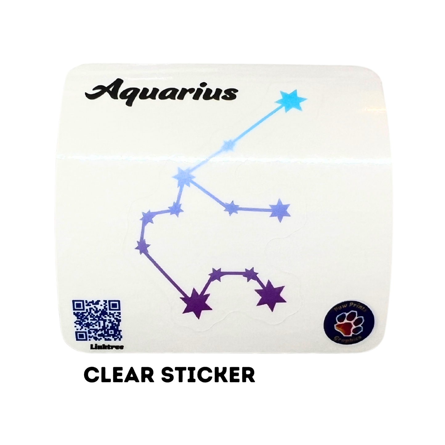 Aquarius Constellation Clear Sticker 2.5"