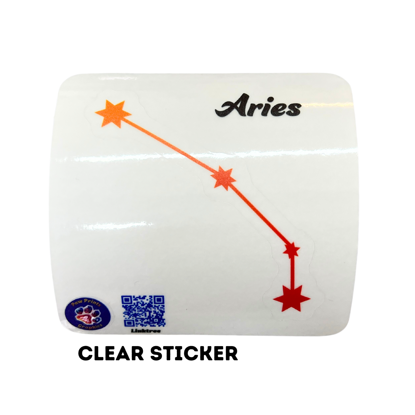 Aries Constellation Clear Sticker 2.5"