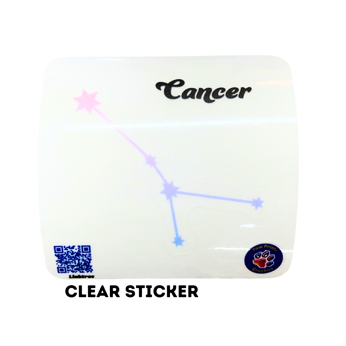 Cancer Constellation Clear Sticker 2.5"