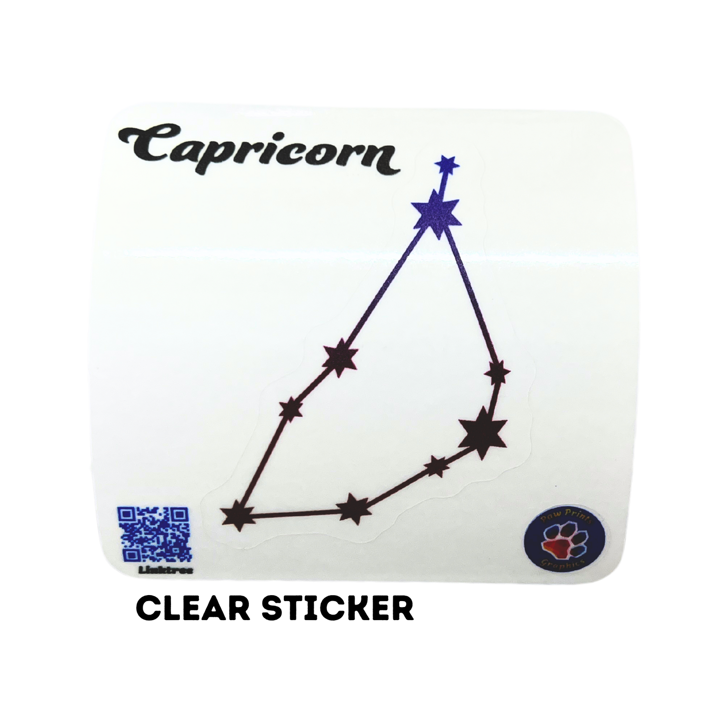 Capricorn Constellation Clear Sticker 2.5"