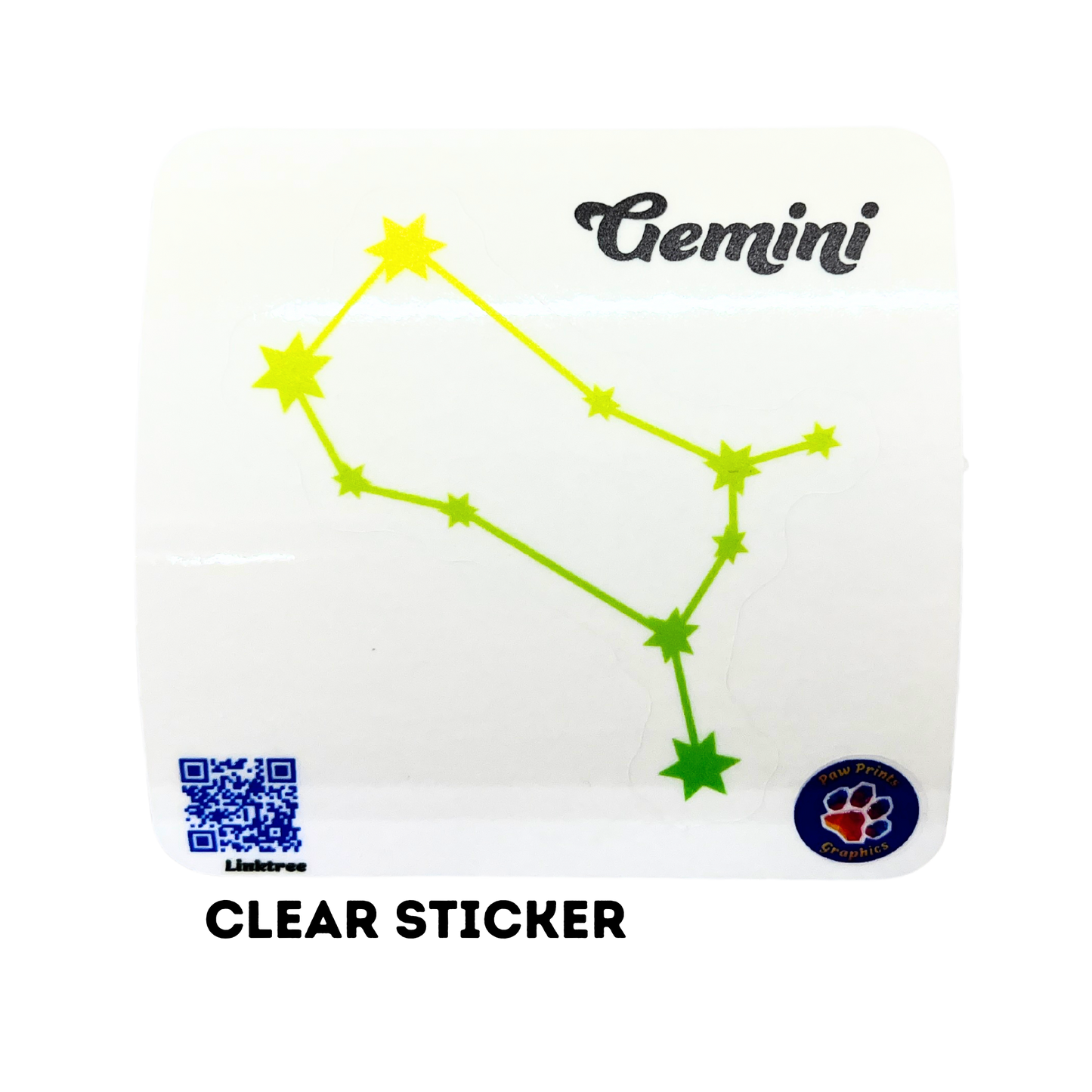 Gemini Constellation Clear Sticker 2.5"