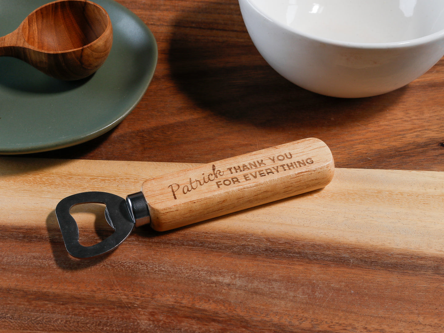 Personalized Bottle Opener, Wooden Bottle Opener Laser Engraved Gift For Him, Wedding Gift, Groomsmen Gift, Fathers Day Gift, Anniversary