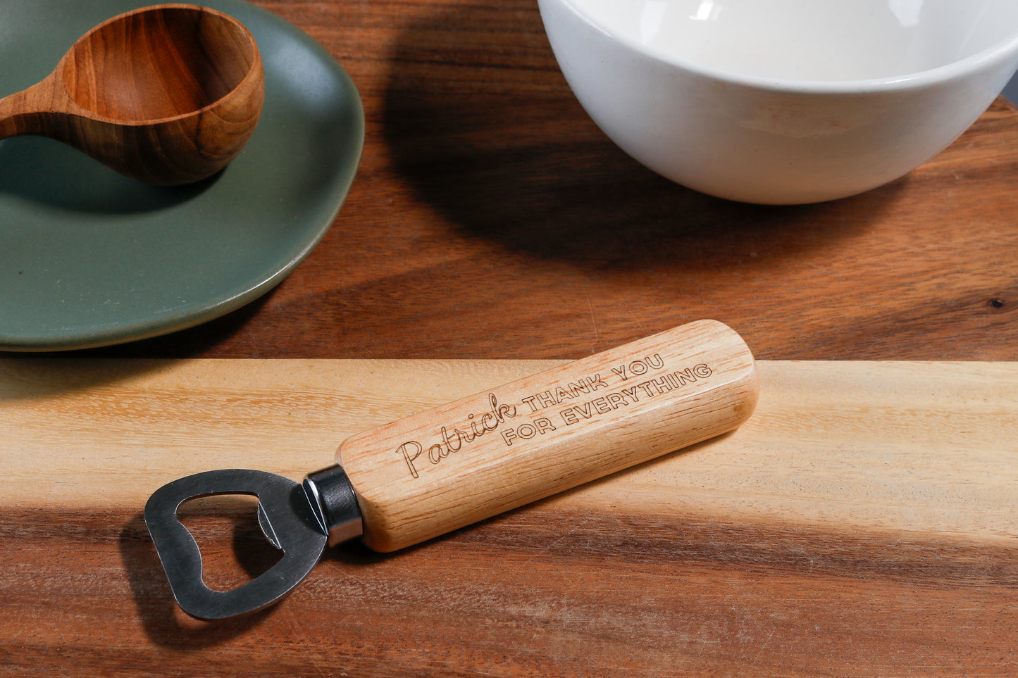 Personalized Bottle Opener, Wooden Bottle Opener Laser Engraved Gift For Him, Wedding Gift, Groomsmen Gift, Fathers Day Gift, Anniversary