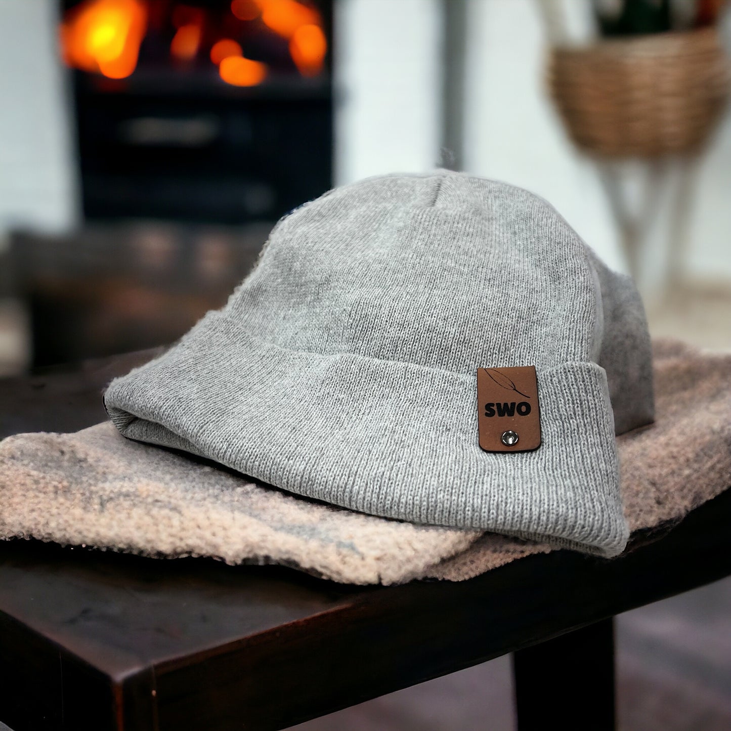 Leatherette Patch Beanie
