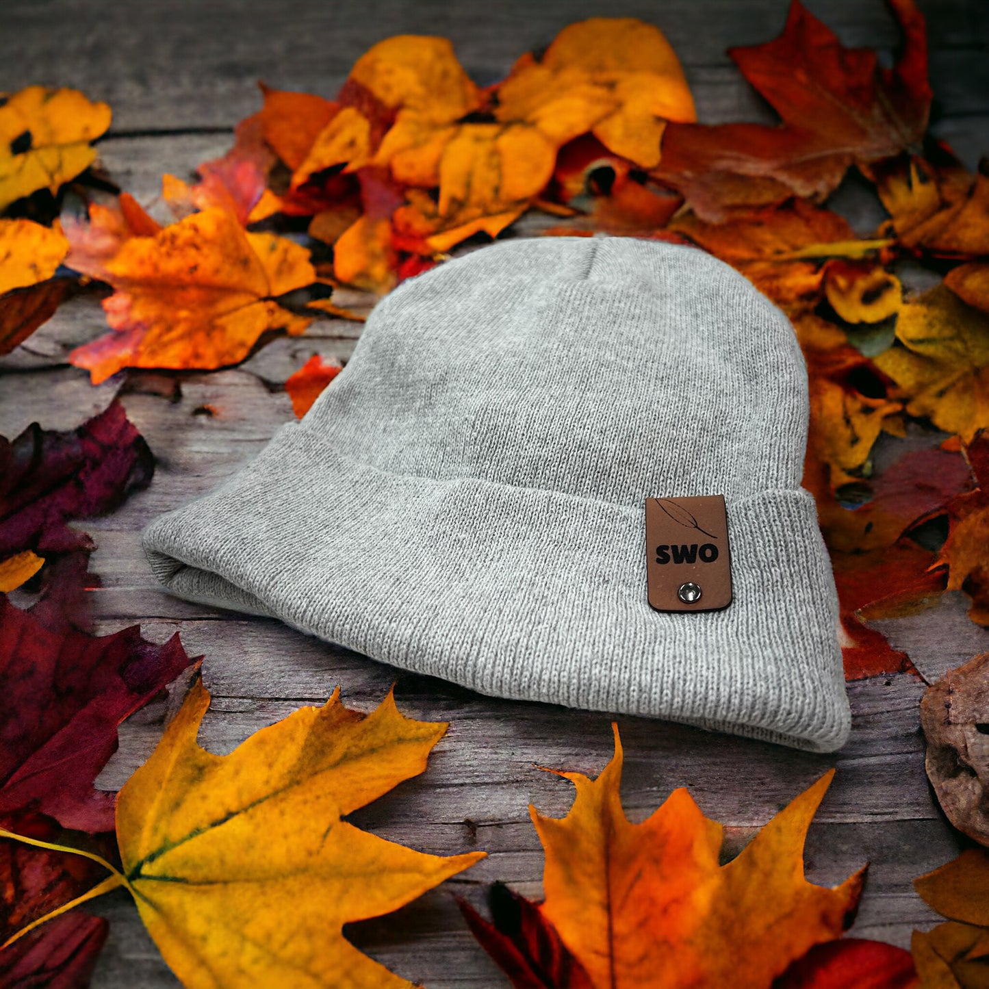 Leatherette Patch Beanie