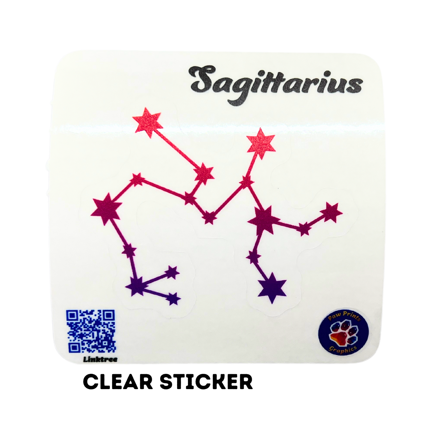 Saggitarius Constellation Clear Sticker 2.5"