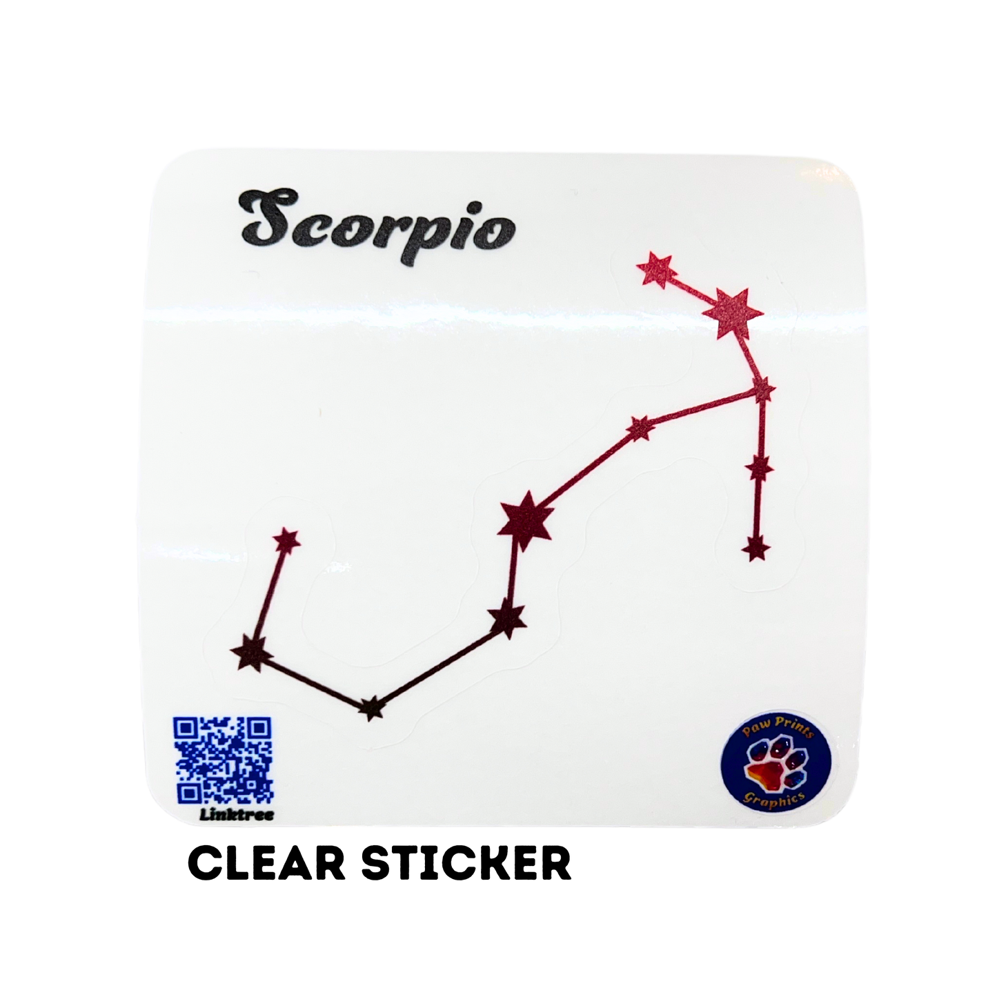 Scorpio Constellation Clear Sticker 2.5"