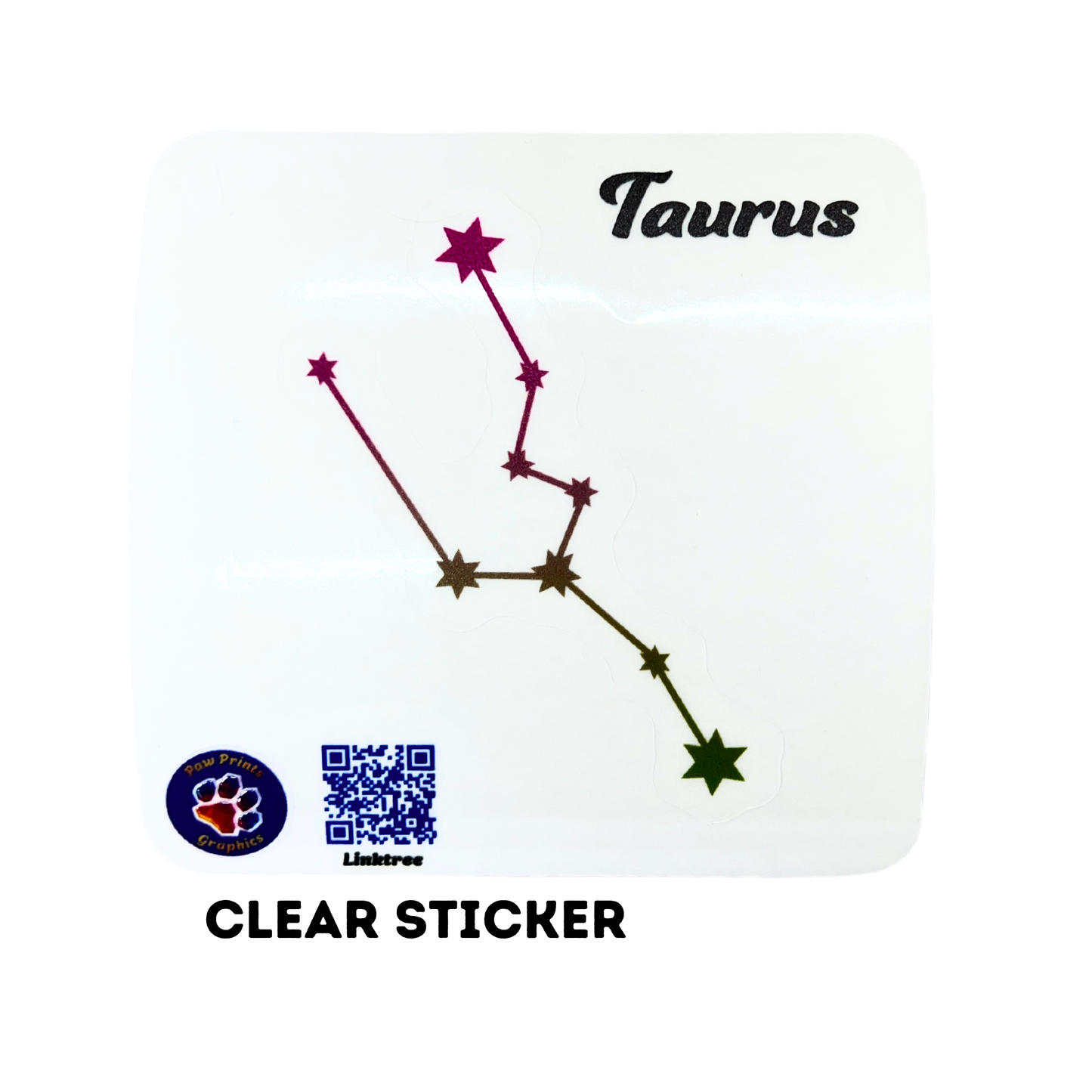 Taurus Constellation Clear Sticker 2.5"