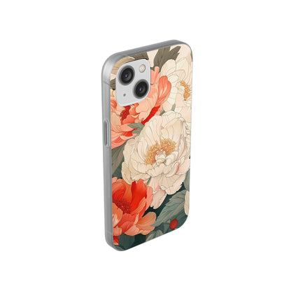 iPhone Flexi Case - Pastel Peony Floral
