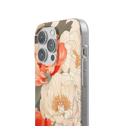 iPhone Flexi Case - Pastel Peony Floral