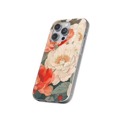 iPhone Flexi Case - Pastel Peony Floral