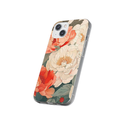 iPhone Flexi Case - Pastel Peony Floral