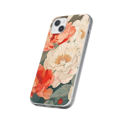iPhone Flexi Case - Pastel Peony Floral