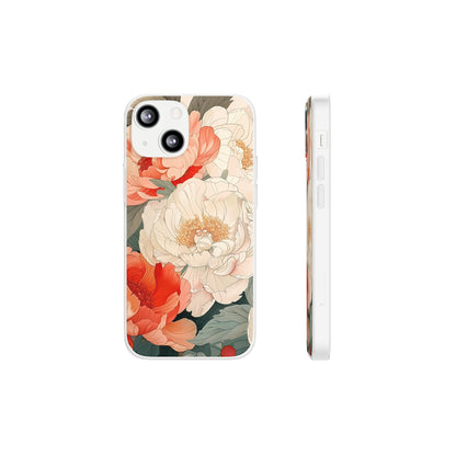 iPhone Flexi Case - Pastel Peony Floral