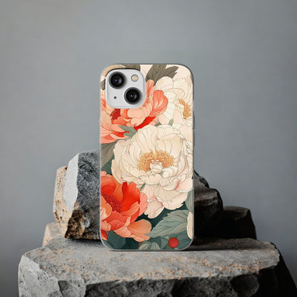 iPhone Flexi Case - Pastel Peony Floral