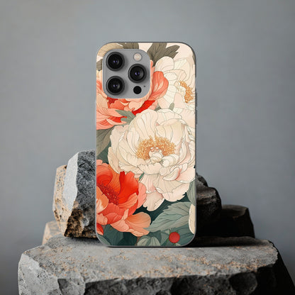 iPhone Flexi Case - Pastel Peony Floral